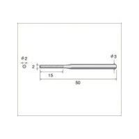 ナカニシ 電着ダイヤモンドヤスリ 丸型 2×2×15×軸φ3 #400 62847 1本 477-2903（直送品）