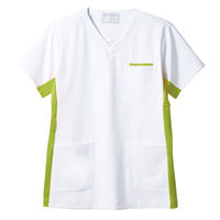 住商モンブラン ジャケット（半袖） 医務衣 医療白衣 男女兼用 白/グリーン M 72-944 1枚（直送品）