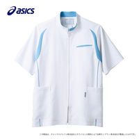 住商モンブラン メンズジャケット（半袖） 医務衣 医療白衣 ホワイト×ウォームブルー L CHM552-0104 1枚（直送品）