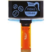 1.54インチ パッシブマトリクス 有機EL ディスプレイ 青， ， 128 x 64 TAB MCOT128064BY-BM 1個（直送品）