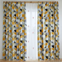 スミノエ PEANUTS セミオーダー カーテン スリーピースヌーピー 2700×2250mm オレンジ 1セット(2枚入)（直送品）