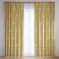 スミノエ PEANUTS セミオーダー カーテン フラワーメイズ 3000×1900mm イエロー 1セット(2枚入)（直送品）