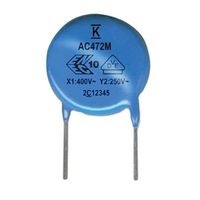 KEMET セラミックコンデンサ C900 シリーズ 4.7nF 250V ac C961U472MYWDBA7317 1ロット(10個)（直送品）