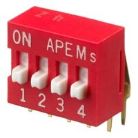 APEM ディップスイッチ 凸型 SPST DA04V 1ロット（5個）（直送品）