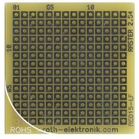 Roth Elektronik ユニバーサル基板 穴ピッチ:2.54 x 2.54mm， 穴経1mm Single Sided RE015-LF（直送品）