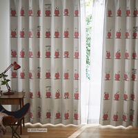 スミノエ PEANUTS セミオーダー カーテン デイリーライフ 2300×1650mm レッド 1セット(2枚入)（直送品）