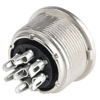 Binder 丸型コネクタ， 7極， ミニチュア， パネルマウント