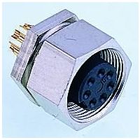 Binder 丸型コネクタ， 7極， M9， パネルマウント