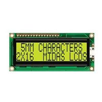 Midas 液晶モノクロディスプレイ 半透過型 英数字 黄緑 2列16文字x16 char