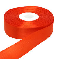 カラーリボン 巾24mm×29m お徳用 朱 AMK24-12-5 1セット(5巻)