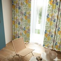 スミノエ DISNEY セミオーダー カーテン ミッキー プロフュージョン 2300×1050mm イエローグリーン １セット(2枚入)（直送品）