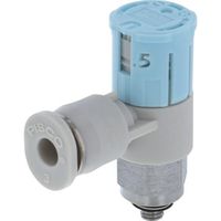 PISCO スピードコントローラダイヤル付タイプ エルボ メーターイン制御(低流量タイプ) φ4用 接続口径R1/8 JSGC4-M5BLW（直送品）