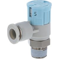 PISCO スピードコントローラダイヤル付タイプ エルボ メーターイン制御(低流量タイプ) φ8用 接続口径R1/2 JSGC8-04BLW（直送品）