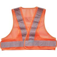 トラスコ中山 TRUSCO メッシュ安全ベスト ショート丈 オレンジ*シルバー 着丈420mm TMVS-OS 1着 257-2686（直送品）