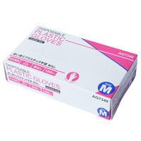 小野商事 AG7340　使い捨てプラスチック手袋 粉なし Mサイズ 1箱(100枚入)