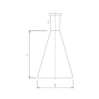 旭製作所 石英三角フラスコ スリ付 1100 64-5087