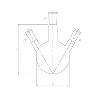 旭製作所 石英三ツ口フラスコ 3000mL 1112-08 1個 64-5087-64（直送品）