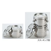 ホクリク総業 18-8 段付二重保温食缶クリップ付 10L 1個 64-5405-66（直送品）