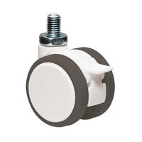 東海キャスター 双輪キャスター φ50 自在S付 ネジ式 FW050N12SP1.25L-14 1個 64-6446-71（直送品）