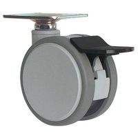 東海キャスター 静音 双輪キャスター 自在S付 プレート式 （大）レバー FZ SD