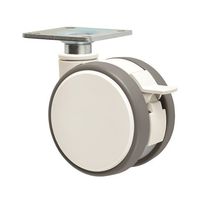 東海キャスター 静音 双輪キャスター φ60 自在S付 プレート式 FZW60S 1個 64-8074-29（直送品）