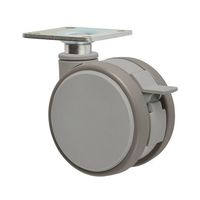 東海キャスター 静音 双輪キャスター φ130 自在S付 プレート式 FZ130S 1個 64-8075-04（直送品）