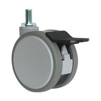 東海キャスター 静音 双輪キャスター φ130 自在ダブルS付 ネジ式 （大）レバー