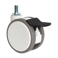東海キャスター 静音 双輪キャスター φ130 自在S付 ネジ式 (大)レバー FZW130N12SDL-25 1個 64-8075-29（直送品）