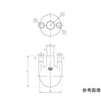 旭製作所 三ツ口フラスコ 側管垂直タイプ 5000mL 50/50