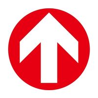 日本緑十字社 階段蹴込み板用標示ステッカー 矢印 STPSー9 赤 100×100mm 4枚組 エンビ 404109 1組(4枚)（直送品）