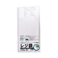 紺屋商事 レジ袋乳白 東25号 210(340)×480(100枚/冊) 00722125 1パック(100枚) 64-9609-87（直送品）