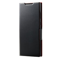Galaxy S22 Ultra レザーケース 手帳型 薄型ブラック PM-G223PLFUBK エレコム 1個（直送品）