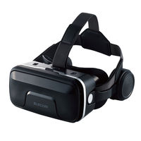 VRゴーグル VRヘッドセット ヘッドホン一体型 スマホ用 メガネ対応 目幅調節可 ブラック VRG-EH03BK エレコム 1個