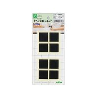 光 すべり止めフェルト 角 黒 25mm LSQー258 LSQ-258 1セット(48個:8個×6パック)（直送品）