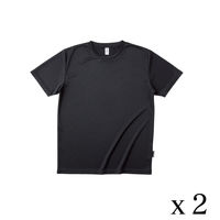 TRUSS リサイクルポリエステルTシャツ　サイズM　4.4oz　ブラック　1セット（2着入）（直送品）