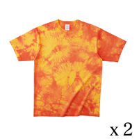 TRUSS タイダイTシャツ　サイズM　6.2oz　Mオレンジ　1セット（2着入）（直送品）