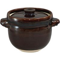 マルヨシ陶器 炊飯土鍋 飴釉かめ型炊飯鍋 2合炊 ガス火対応 日本製 277840 1個（直送品）