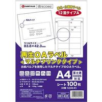 ジョインテックス OAマルチラベルB 12面100枚 A236J 1セット(1冊×5) - アスクル