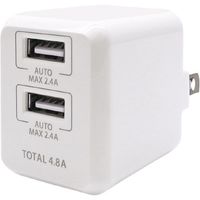 オズマ 自動判別機能付きAC充電器IH-ACU248ADW　1個（直送品）