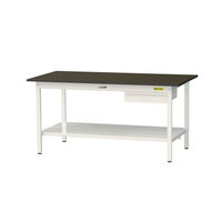 【車上渡し】山金工業 ワークテーブルLAB 実験台 メラミン天板 固定 キャビネット SLM-1575UTT-BRW 1台（直送品）