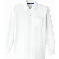 Asahicho（旭蝶繊維） E0015 長袖ポロシャツ ホワイト 6L 1枚（直送品）
