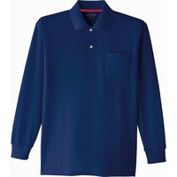 Asahicho（旭蝶繊維） E0015 長袖ポロシャツ ネイビー M 1枚（直送品）