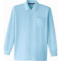 Asahicho（旭蝶繊維） E0015 長袖ポロシャツ サックス M 1枚（直送品）