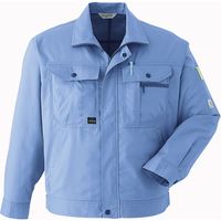 Asahicho（旭蝶繊維） E021 長袖ブルゾン（ノーフォーク） ブルー M 1枚（直送品）