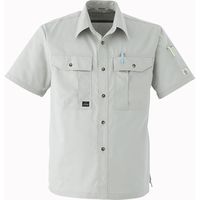 Asahicho（旭蝶繊維） E022 半袖シャツ（ノーフォーク） ストーン 6L 1枚（直送品）