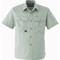 Asahicho（旭蝶繊維） E022 半袖シャツ（ノーフォーク） オリーブ M 1枚（直送品）