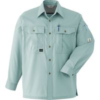 Asahicho（旭蝶繊維） E023 長袖シャツ（ノーフォーク） モスグリーン 6L 1枚（直送品）