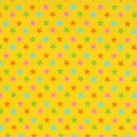 コスモテキスタイル スター 星柄 シャーティング イエロー×カラフル 巾約110cm×5m切売カット CR8876-815-5M（直送品）