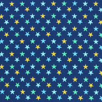 コスモテキスタイル スター 星柄 シャーティング ネイビー×カラフル 巾約110cm×5m切売カット CR8876-818-5M（直送品）