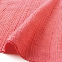 日本紐釦貿易 DOMOTEX ダブルガーゼ 無地 輸入生地 フランス 生地 コーラル 巾130cm×5m切売カット（直送品）